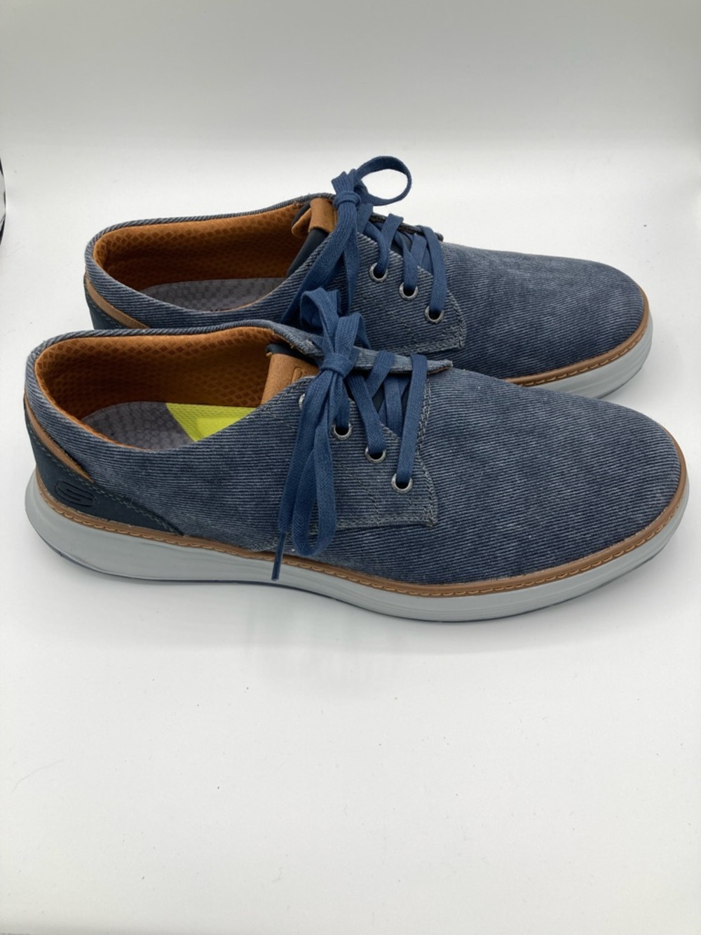 Skechers Men's Moreno Ederson 65981-NVY Navy Blue Canvas Shoes Size 11